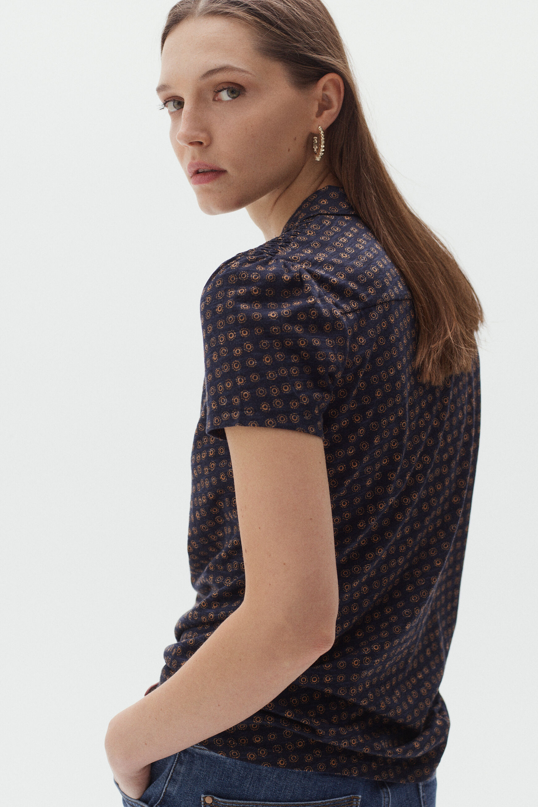 t-shirt loris halo bleu marine femme