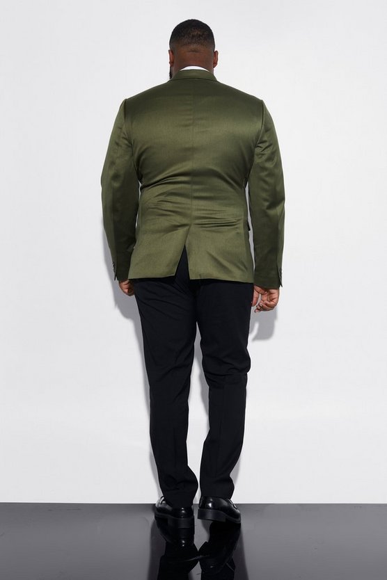 Plus Skinny Satin-Anzugjacke