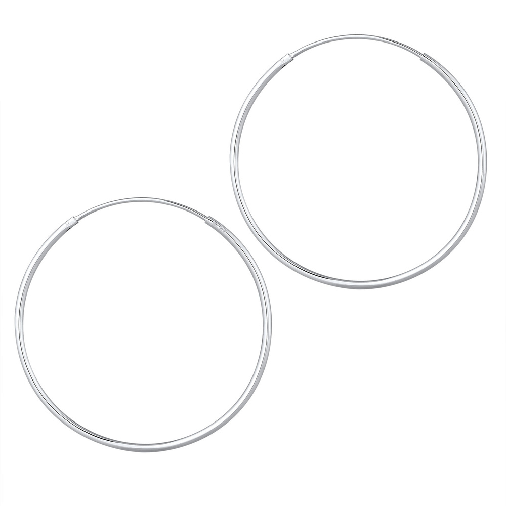 Elli Elli Boucles d'Oreilles Femmes Créoles Basique Classique en Argent Sterling 925 Boucles d'oreilles