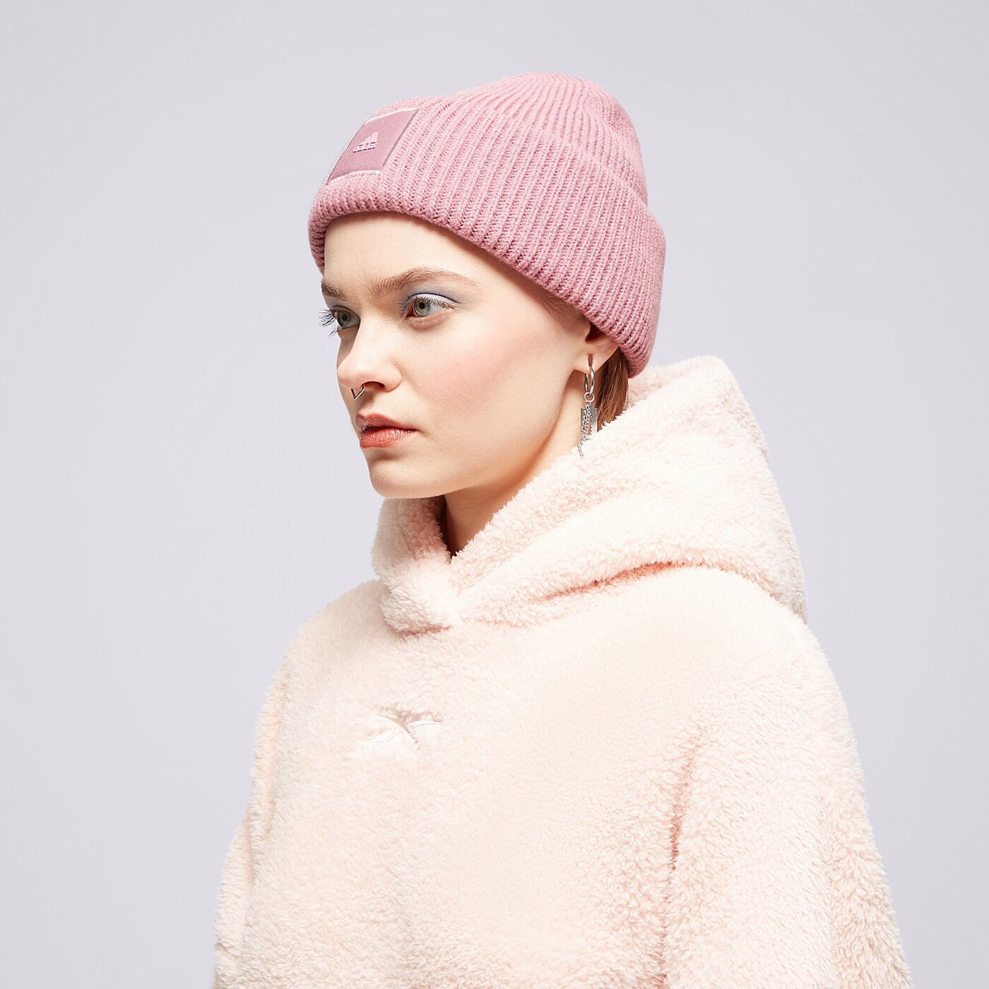 REEBOK HOODIE LUX COZY PLUSH Pudrowy ro