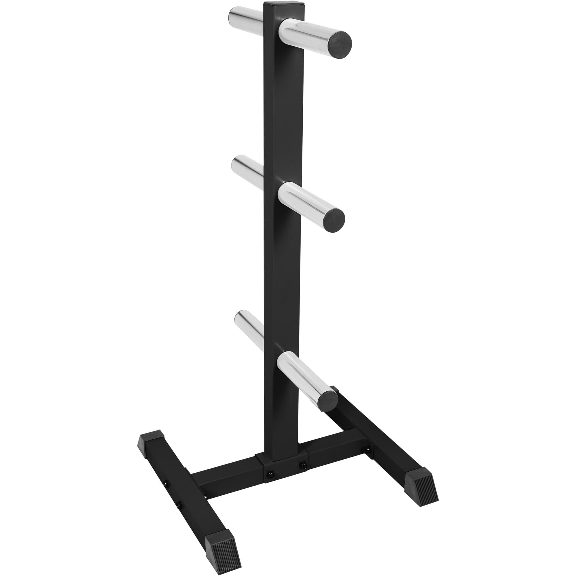 GORILLA SPORTS Hantelscheibenständer 6 Stangen, mit 50mm Scheibenaufnahme, 350 kg Belastbar, Schwarz/Weiß