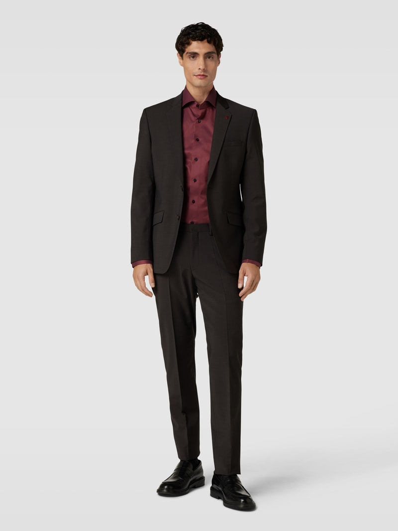 Premium Shirt mit Haifischkragen in bordeaux rot