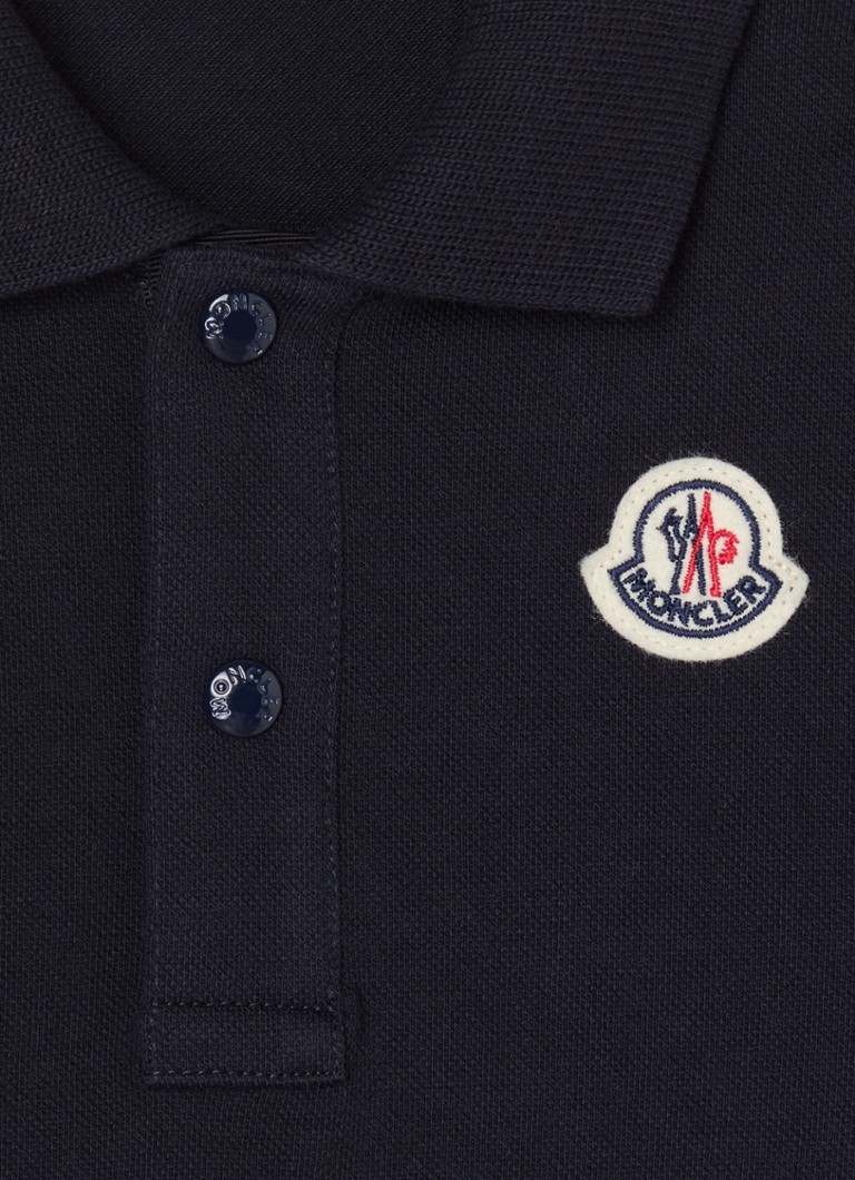 Moncler Polo in piqué cotton with logo