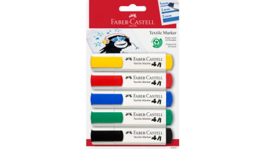FABER-CASTELL Textile Marker 5er Set Standard