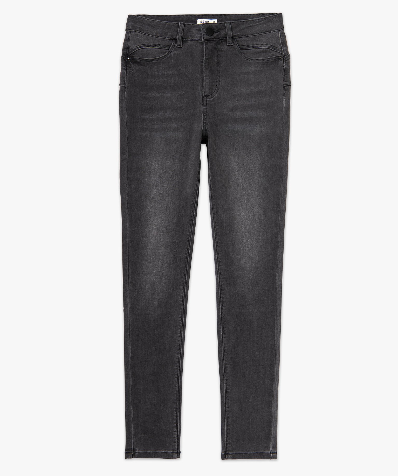 Jean skinny effet push-up taille haute femme grey | GEMO