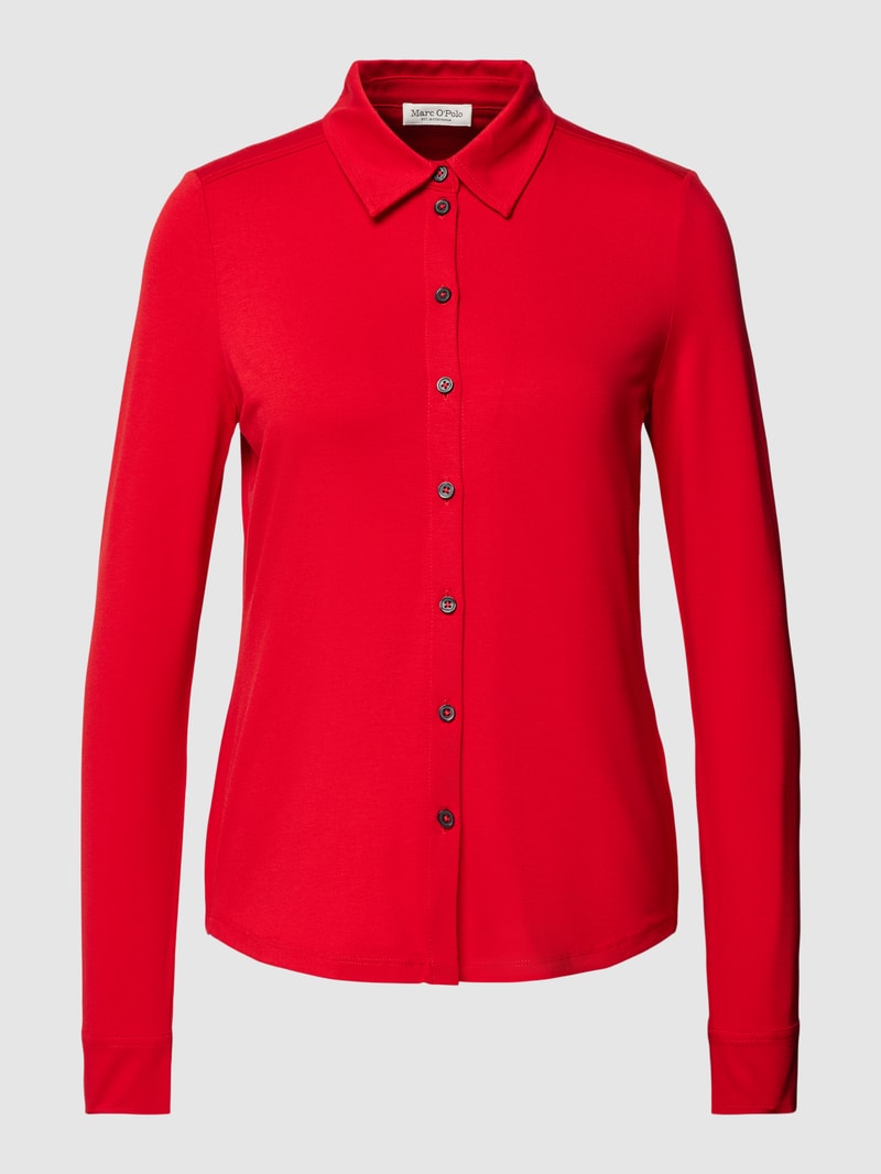 Bluse in unifarbenem Design in rot