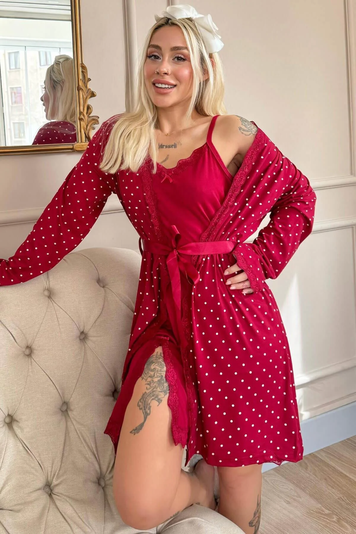 Pijamaevi  Pyjama set - Bordeaux - Muster