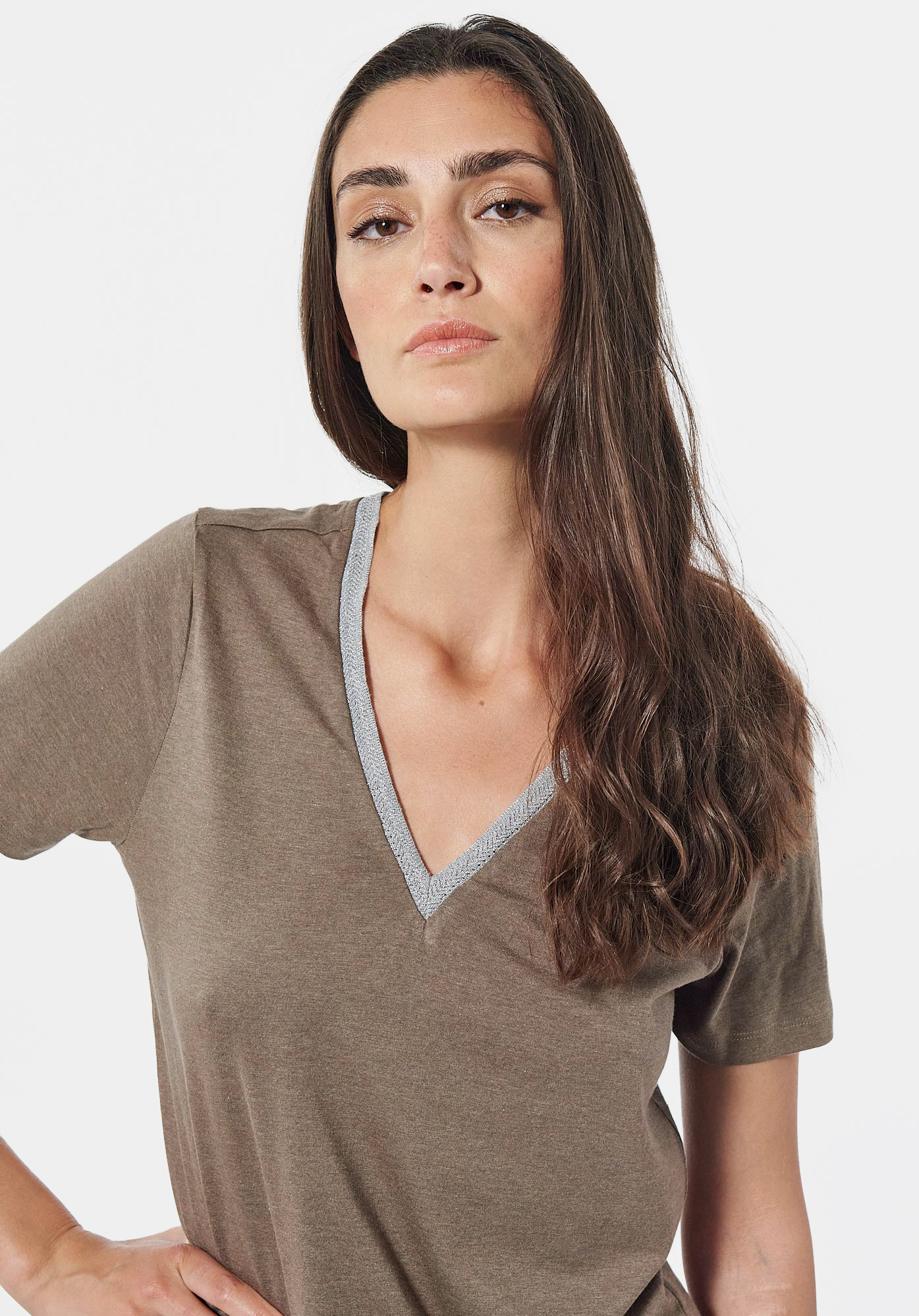 FINE   T-shirt kaki Femme