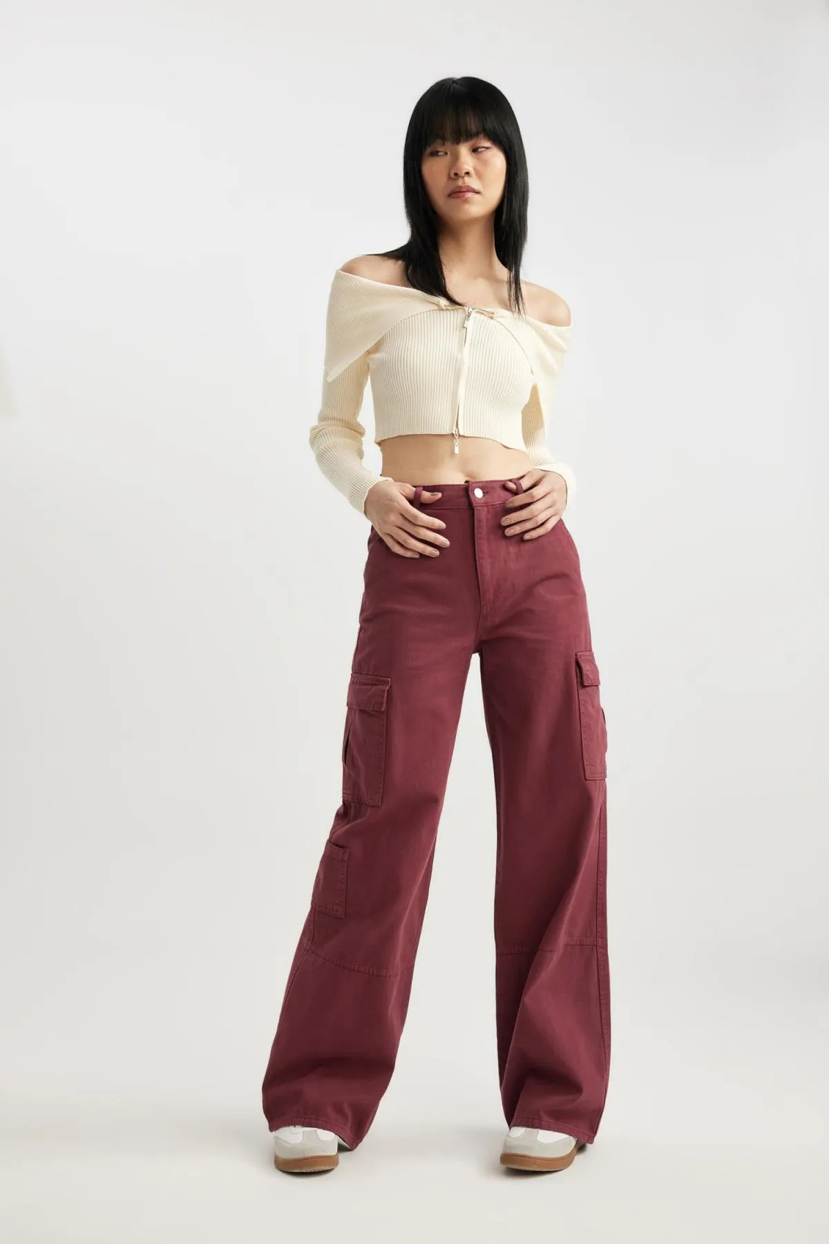 DeFacto  Coole Cargo-Gabardine-Hose mit weitem Bein