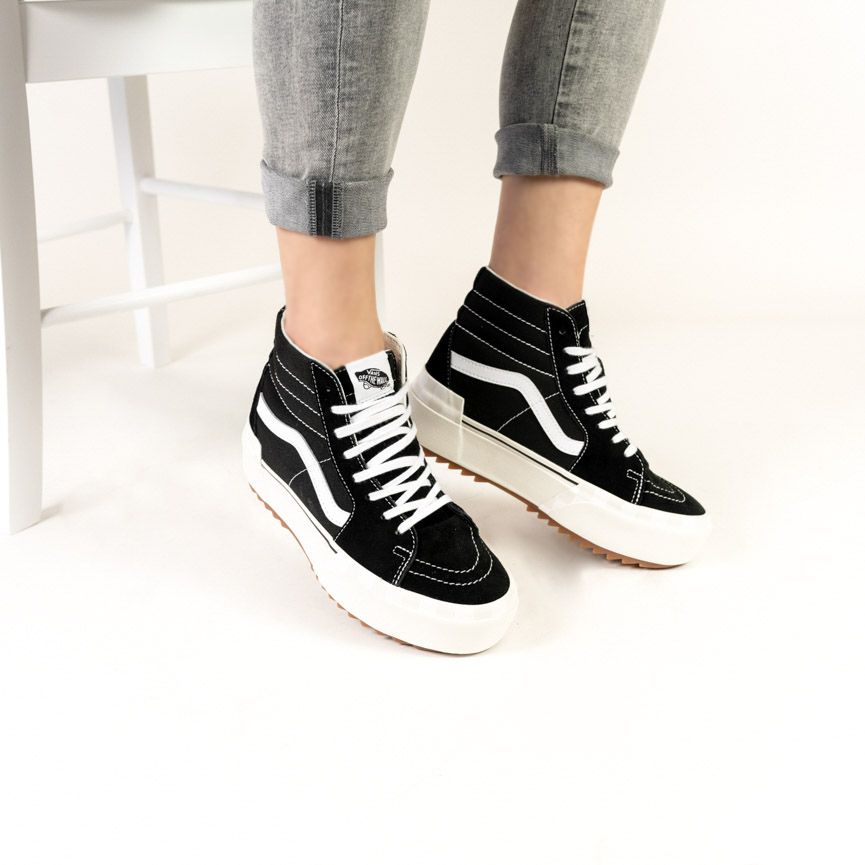 Vans  SK8-HI STACKED - Noir Blanc