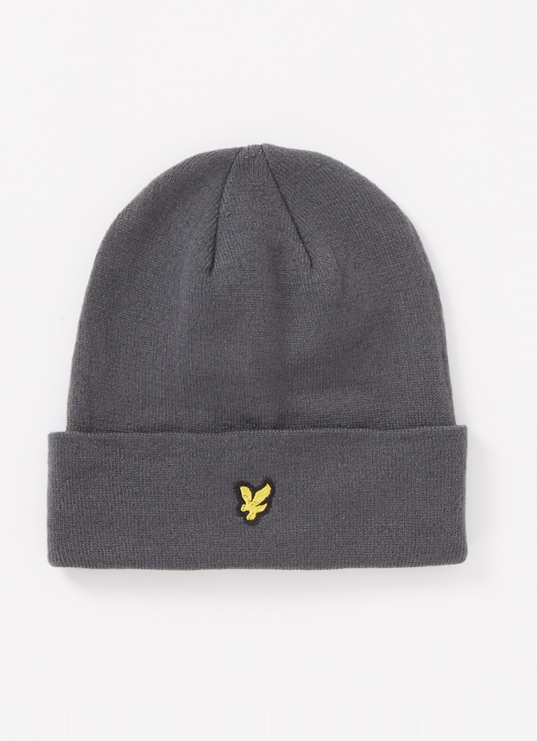 Lyle & Scott Fine knit beanie with logo embroidery
