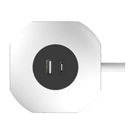 QUARX Steckdosenleiste mit 4 Steckdosen, USB-A & USB-C – 3 m Kabel