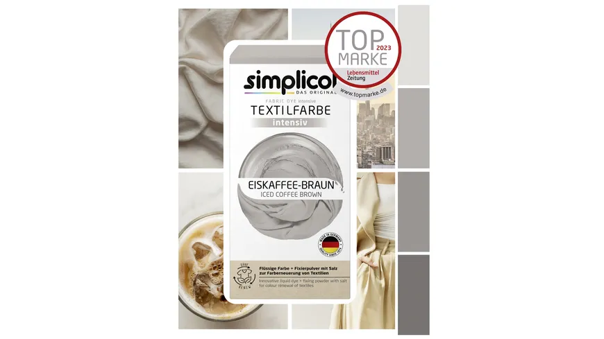 simplicol Textilfarbe intensiv Elegantes Grau 150 ml