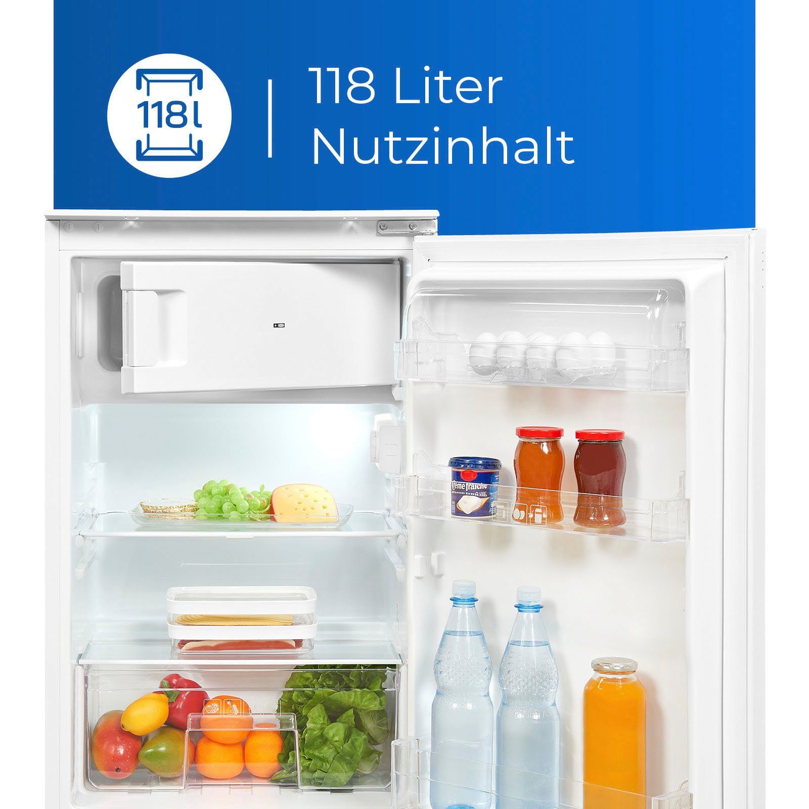 exquisit Einbaukühlschrank EKS131-4-E-040E, 88 cm hoch, 54 cm breit