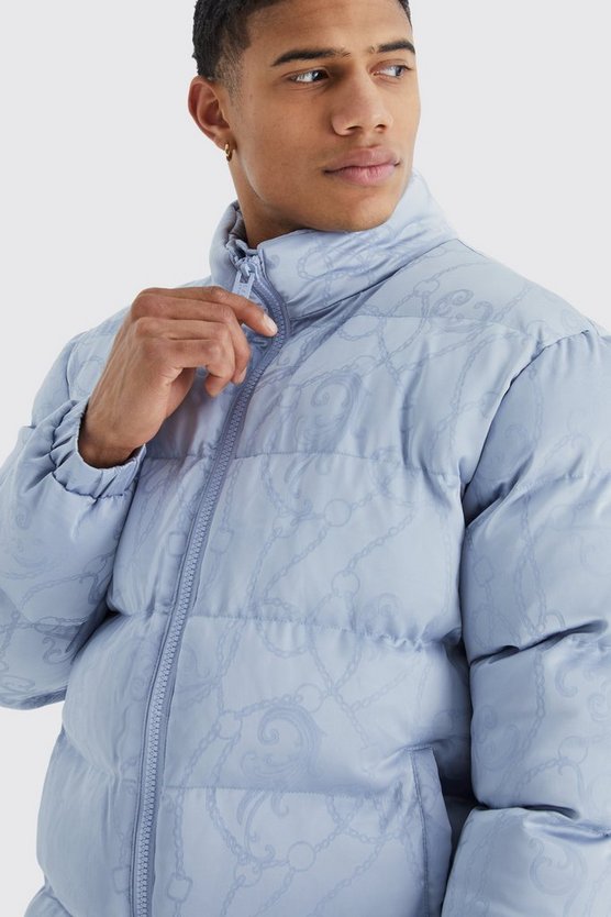 Satin-Steppjacke mit Trichterkragen