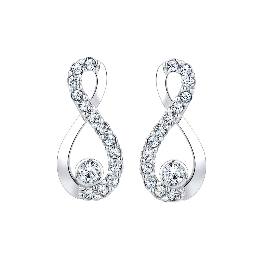 Elli Elli Boucles d'Oreilles Infinity Kristalle 925 Silber Boucles d'oreilles