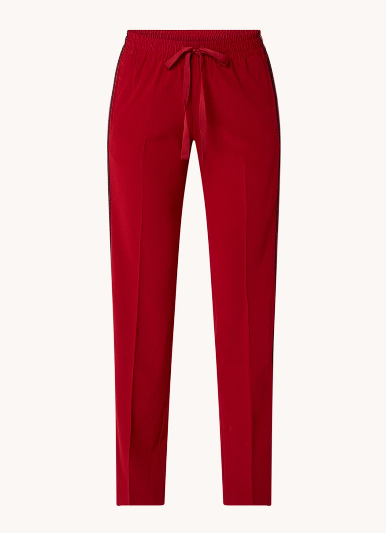 Zadig&Voltaire Pomy Crepe hlače za trčanje visokog struka ravnog kroja s bočnim džepovima