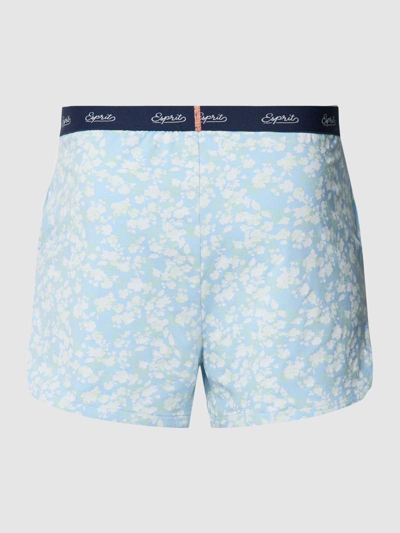 Pyjama-Shorts mit elastischem Logo-Bund in hellblau