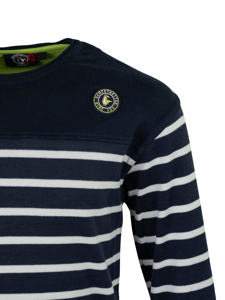 SCHIETWETTER Auri, Pullover in navy-weiß/lime günstig kaufen