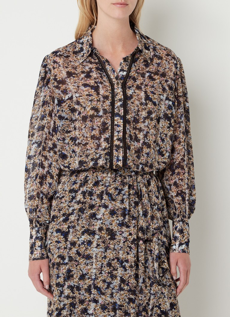 Fifth House  River blouse met bloemenprint en details van kant