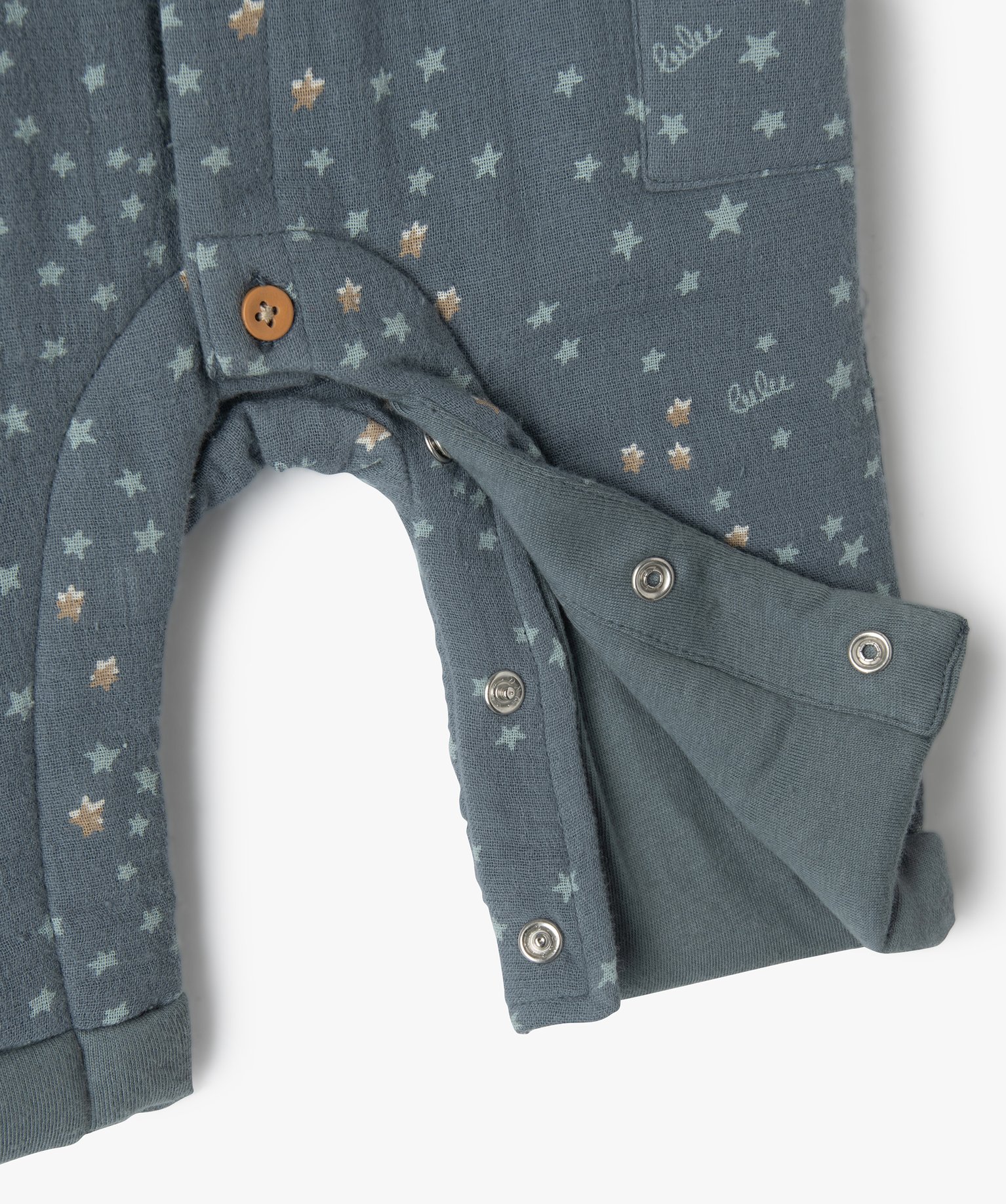 Ensemble bébé 2 pièces : combinaison et bonnet imprimés ... bleu | GEMO