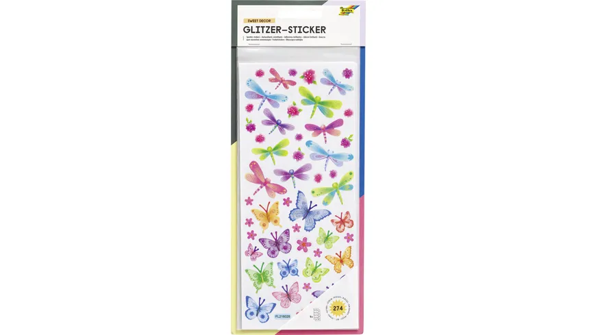 folia Glitzer-Sticker Dekozauber sortiert