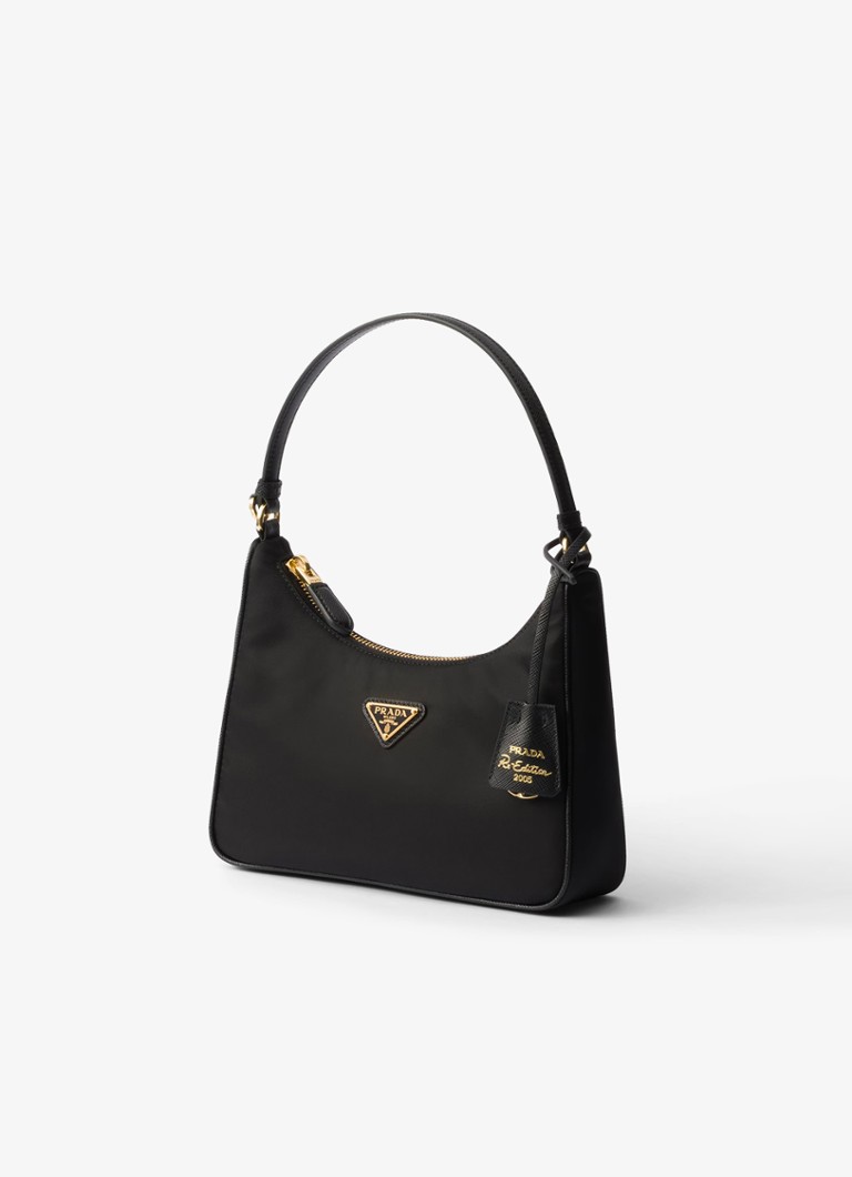 Prada Re-Edition 2005 Re-Nylon Mini -käsilaukku nahkayksityiskohdilla