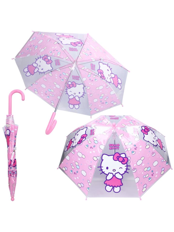 Hello Kitty Stockschirm rosa & transparent | Hello Kitty | Kinder Regenschirm günstig kaufen onesize