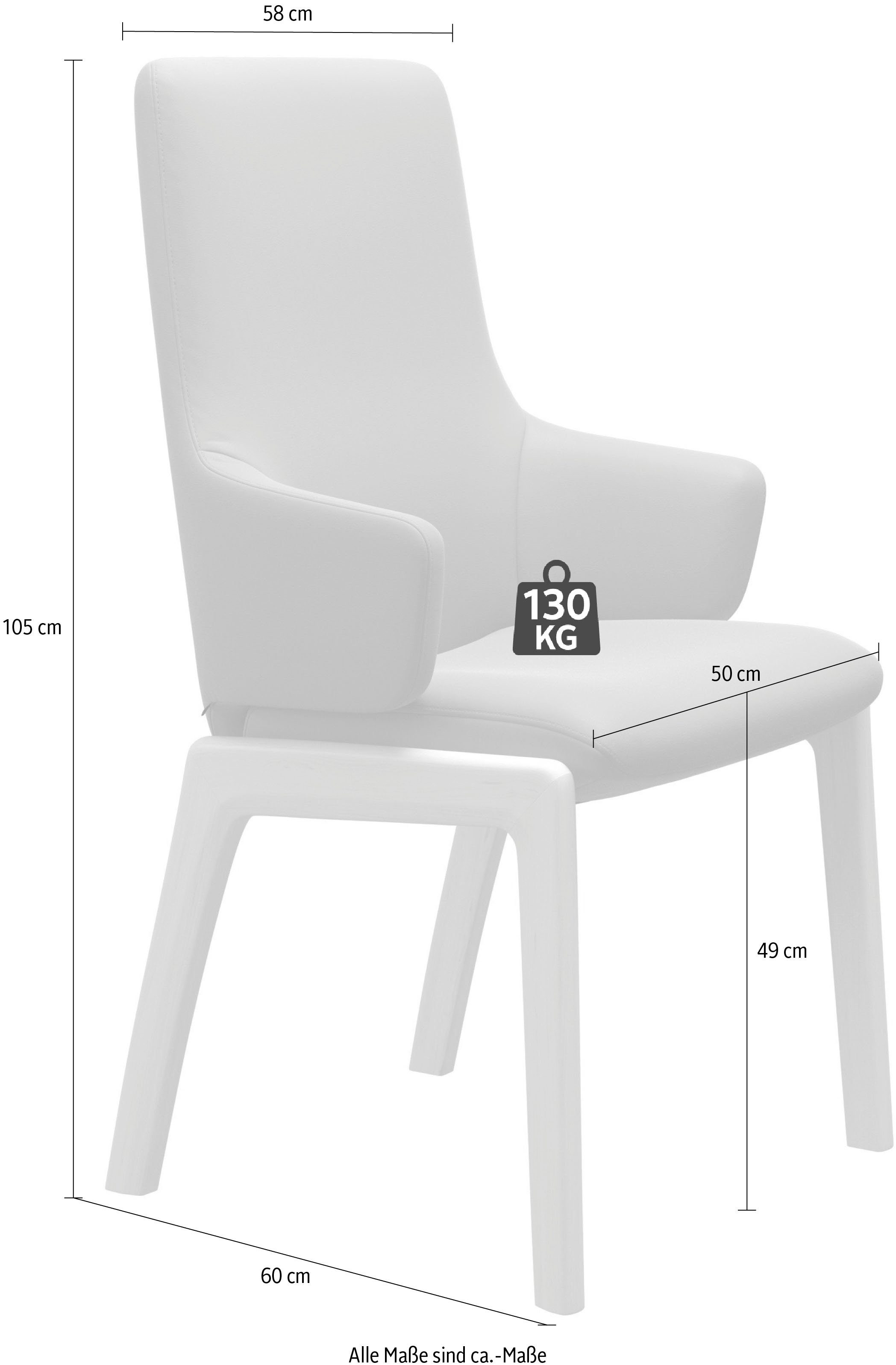 Stressless® Polsterstuhl Laurel, High Back mit Armlehne, Größe L, mit abgerundeten Beinen in Walnuss