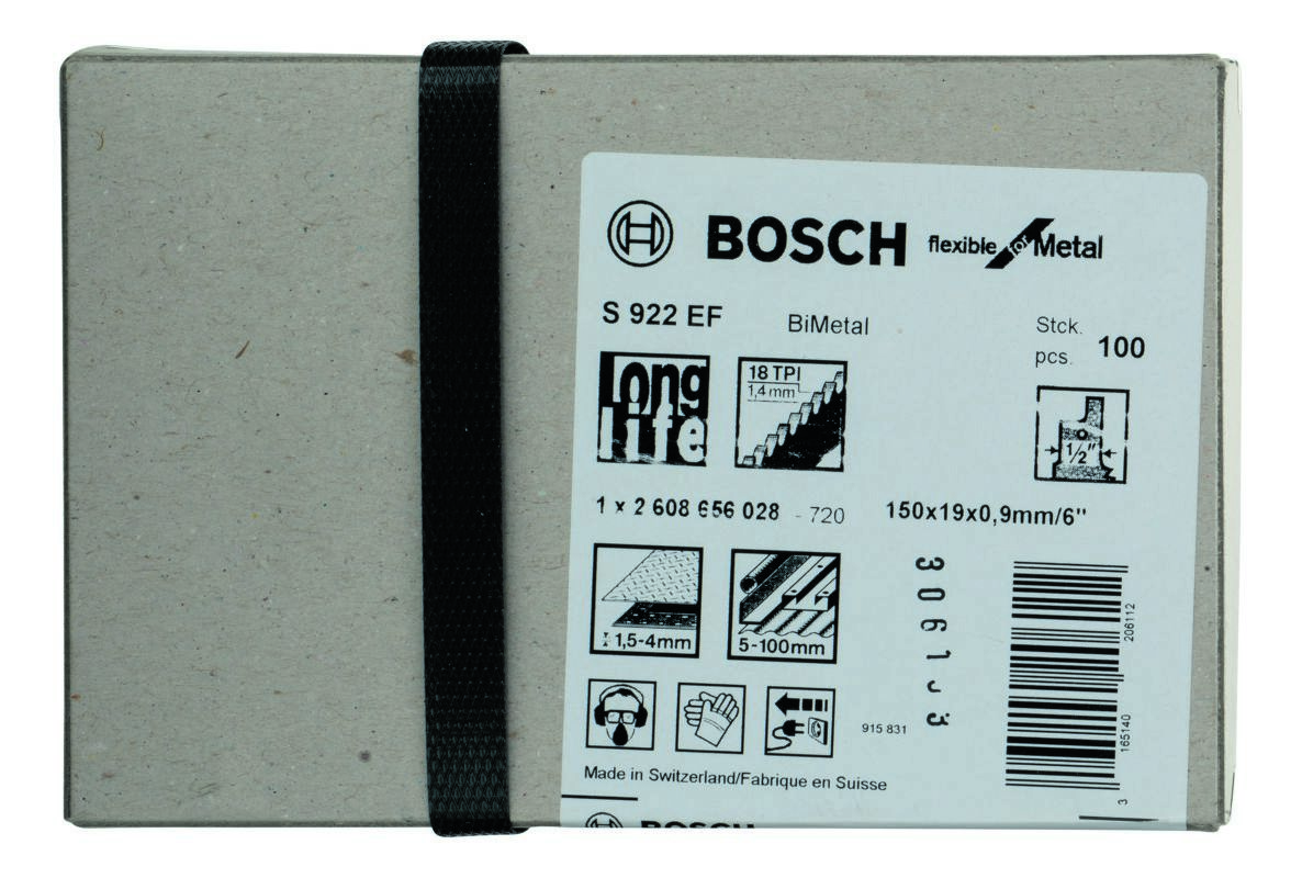 Bosch Blue Accessories 2608656028 S922EF Fűrészlap, rugalmas fémhez, 150 mm, 100 darab