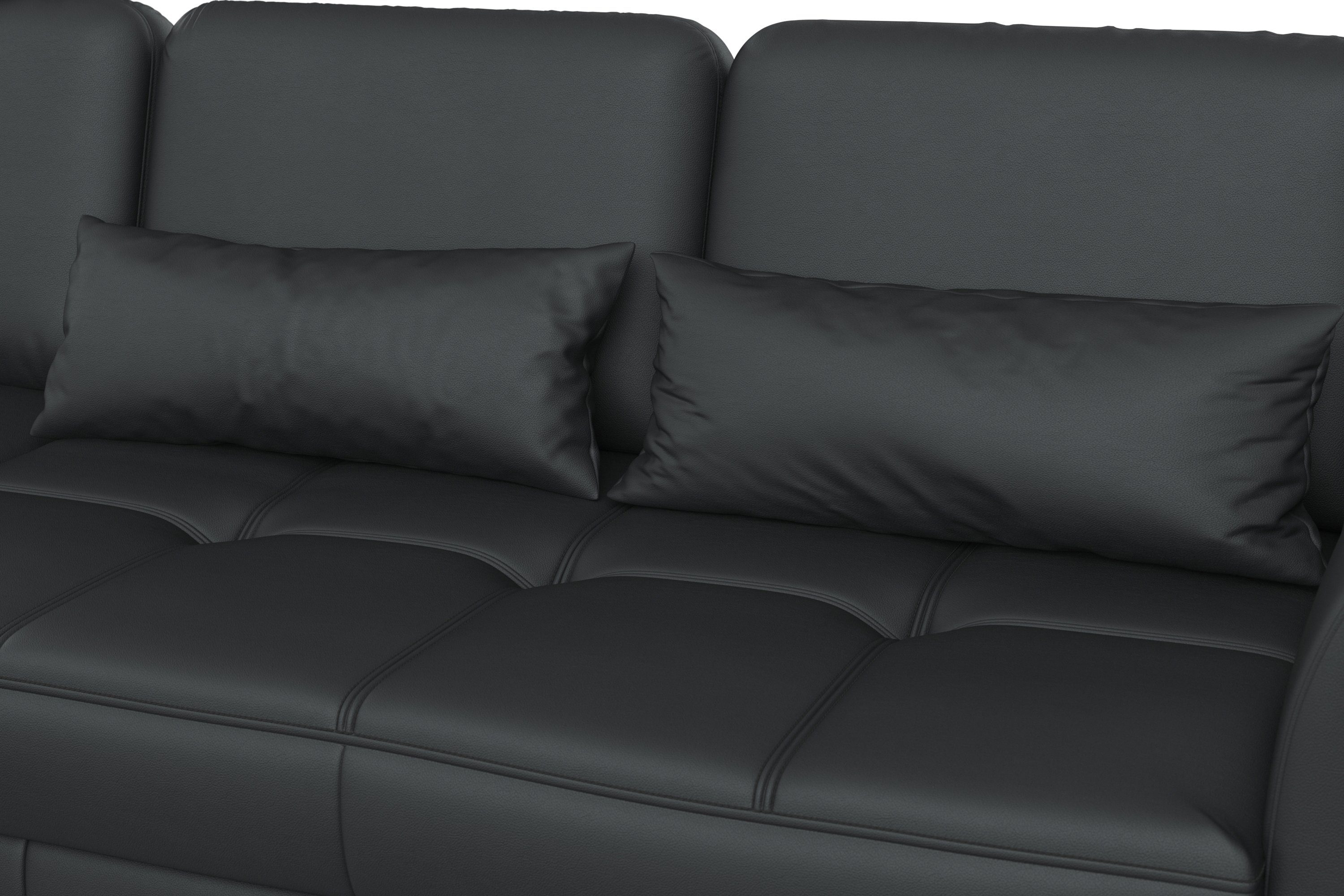 sit&more Ecksofa Bendigo, inklusive Sitztiefenverstellung, Bodenfreiheit 15 cm, in 2 Fußfarben