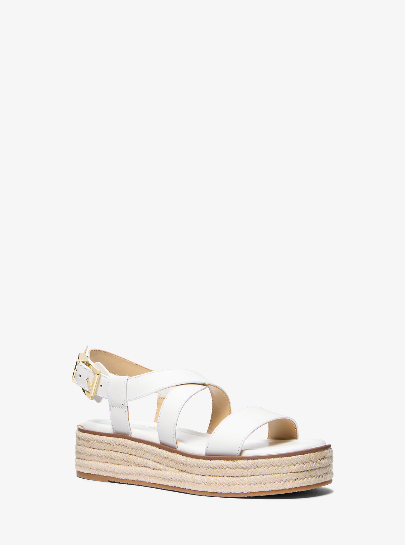 Sandały espadryle Lynn Leather Platform - OPTIC WHITE