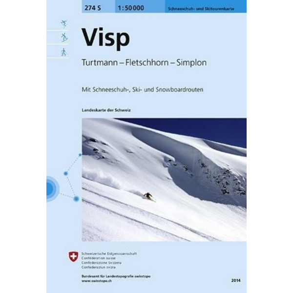 Swisstopo 1 : 50 000 Visp Skiroutenkarte - Wanderkarte