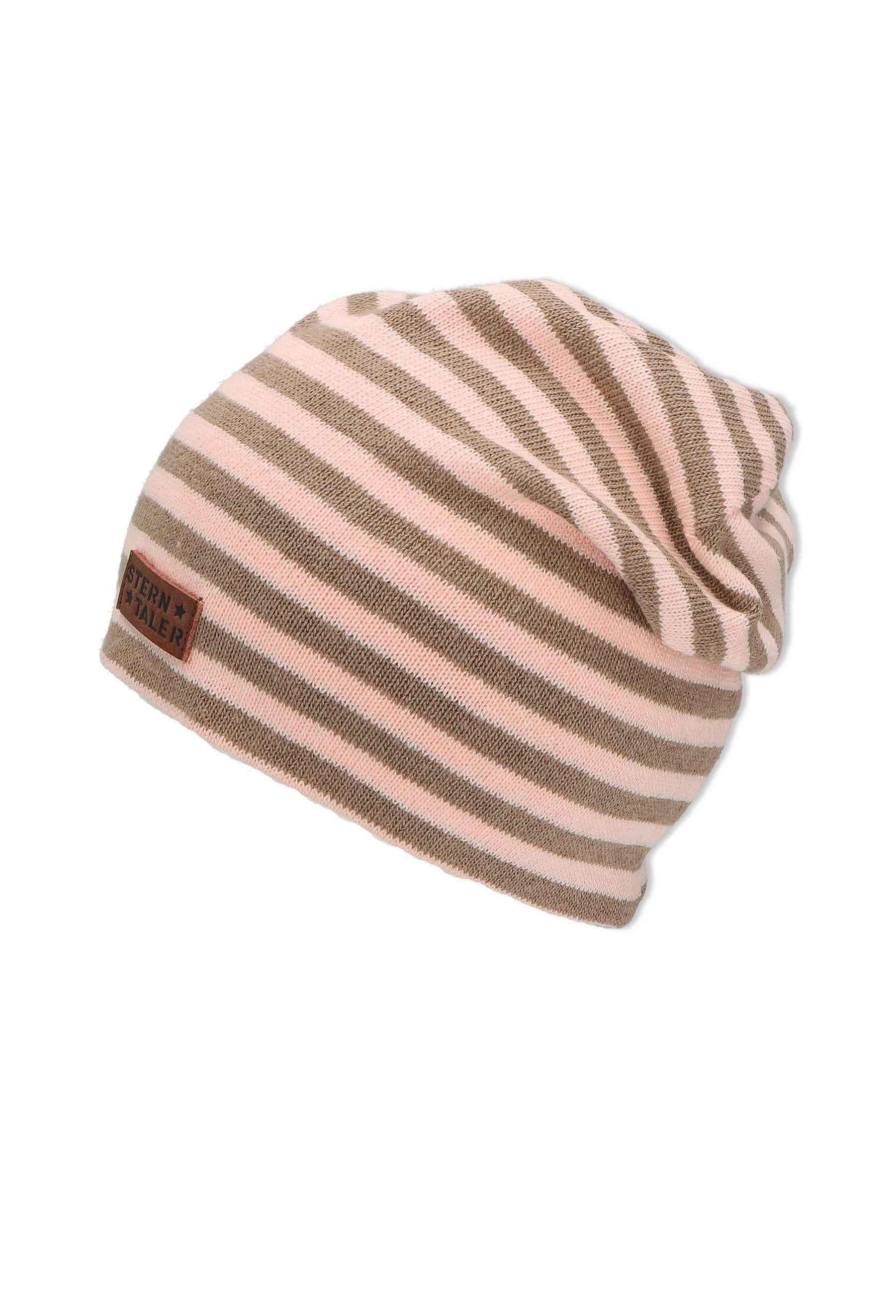 Slouch-Beanie aus Baumwollmischgewebe mit Streifen