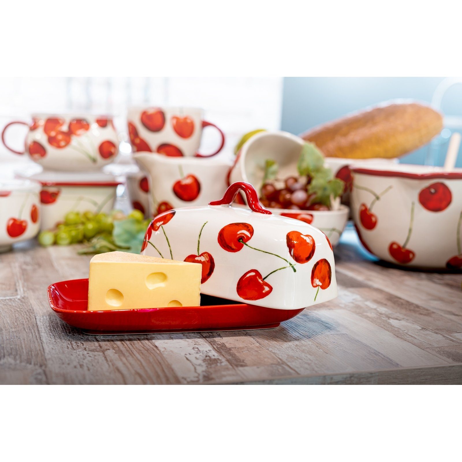 Neuetischkultur Butterdose Butterdose Keramik gemustert, Keramik, (1-tlg)