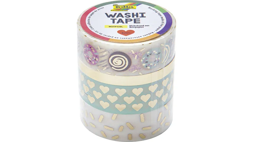 folia Washi-Tape 4er-Set Hotfoil gold 20 m