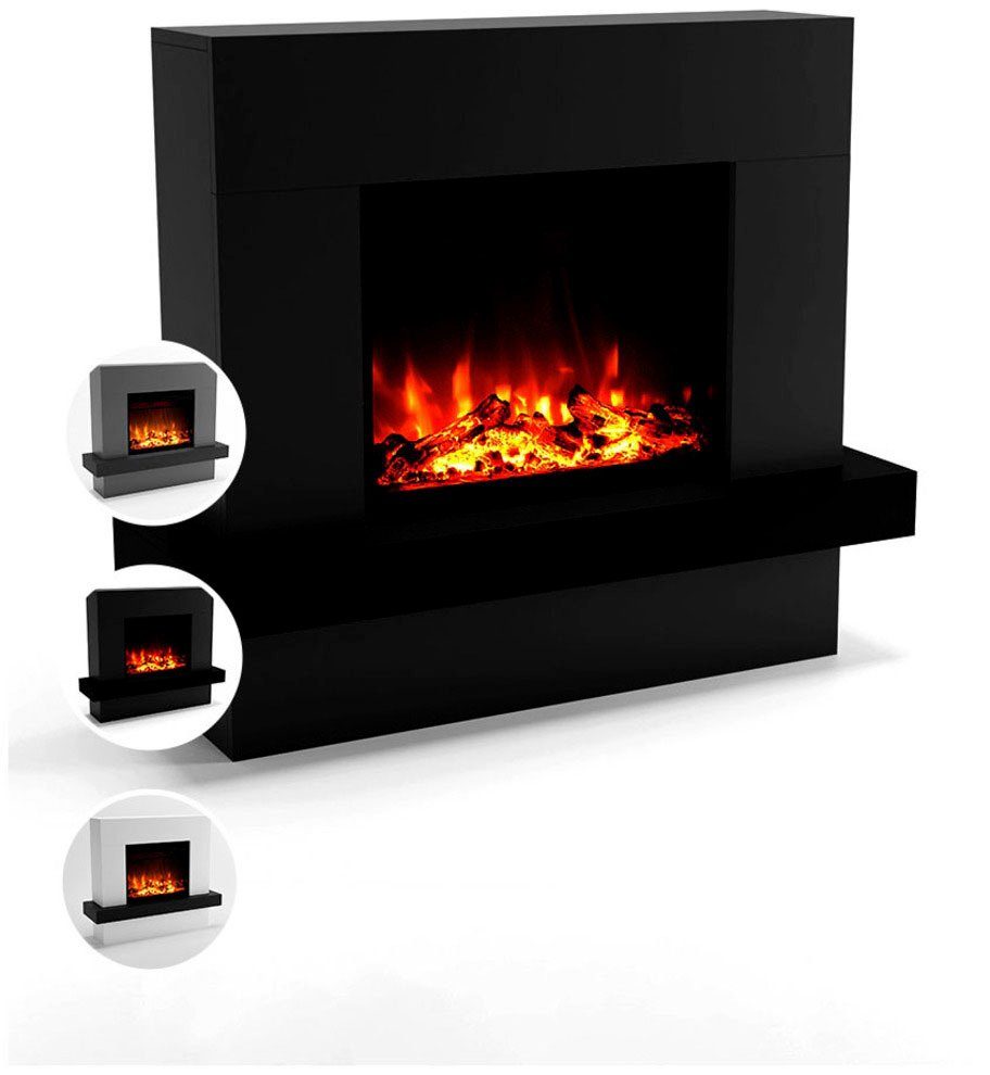GLOW FIRE Elektrokamin Pandora LED, LED Kamin mit Heizung, mit 3-fach Farbwechsler und Knisterfunktion