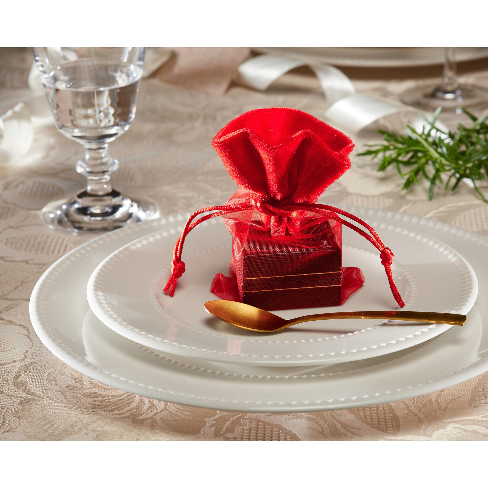 Lot de 12 sacs emballages cadeaux en organza