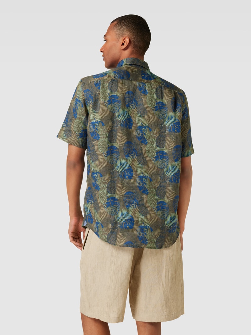Freizeithemd mit Allover-Muster in khaki