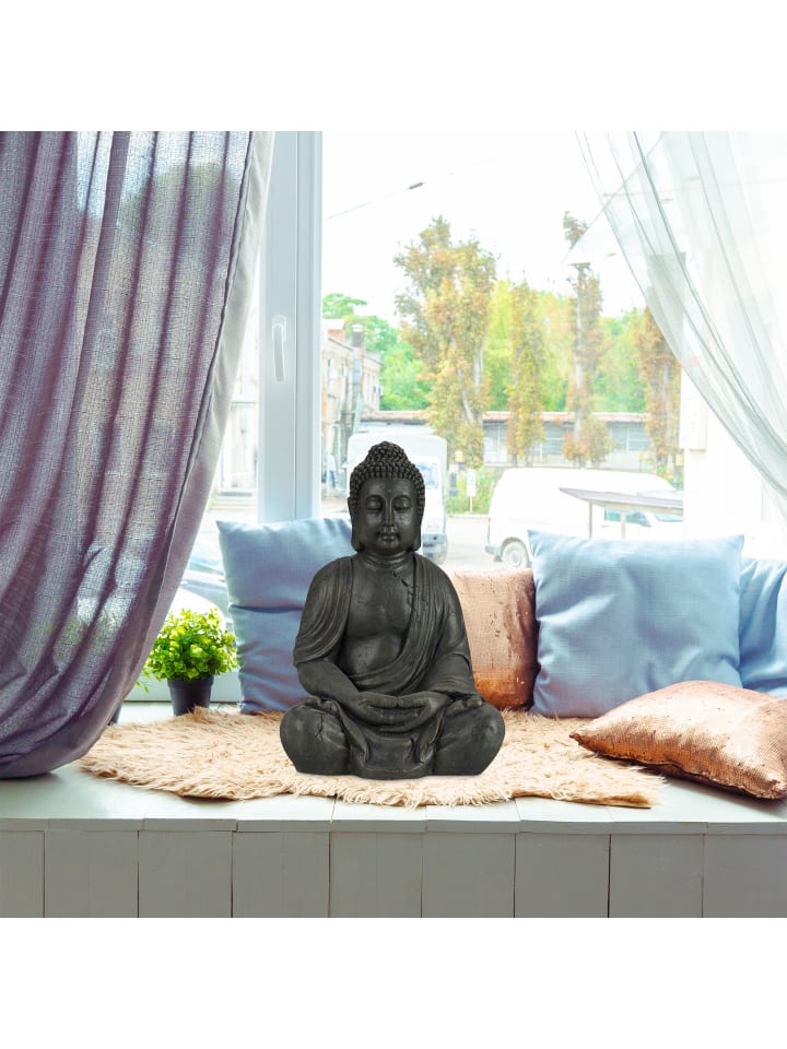 relaxdays Buddha Figur in Dunkelgrau - (H)70 cm günstig kaufen onesize