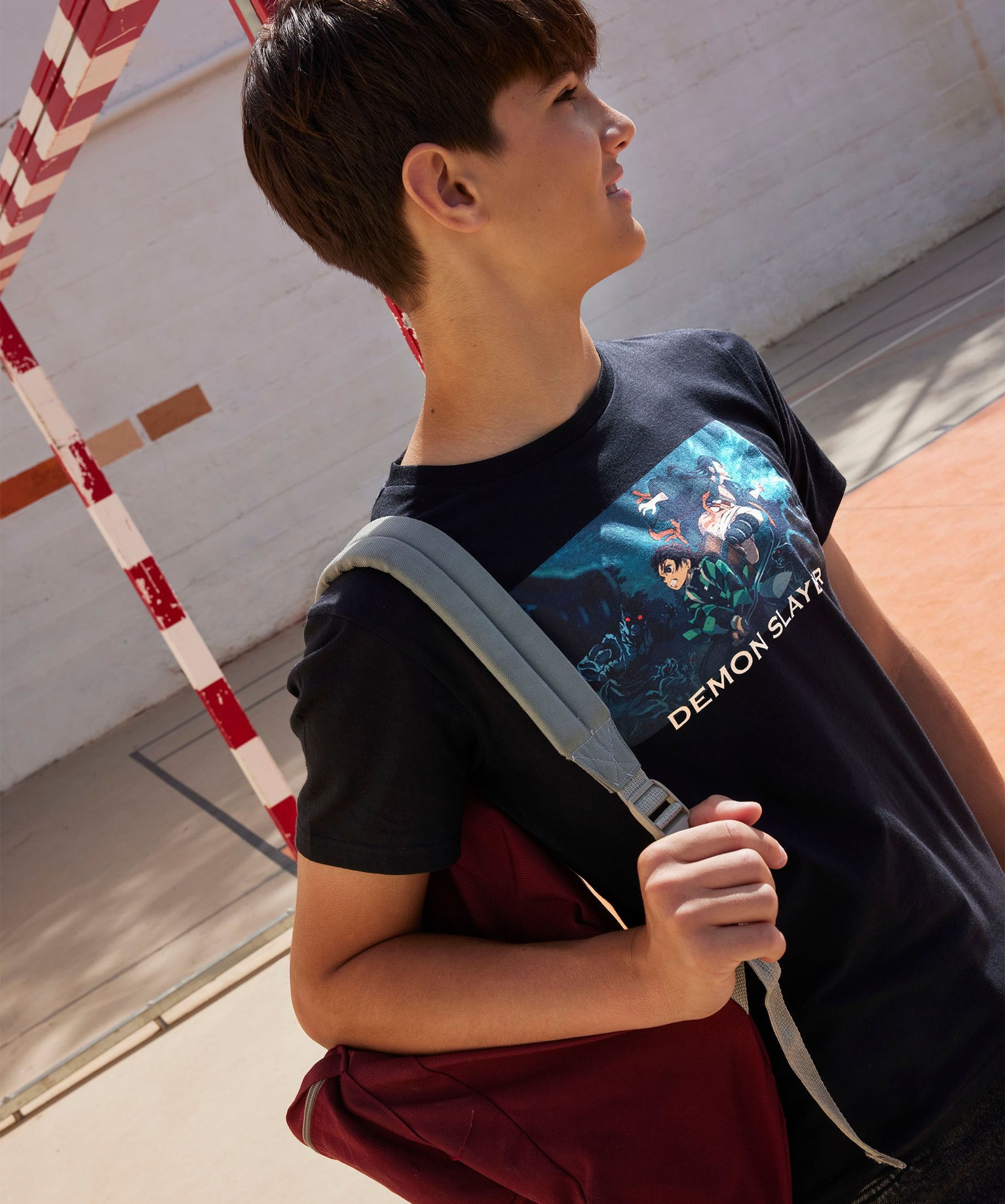 Tee-shirt manches courtes imprimé Garçon - Demon Slayer noir | GEMO