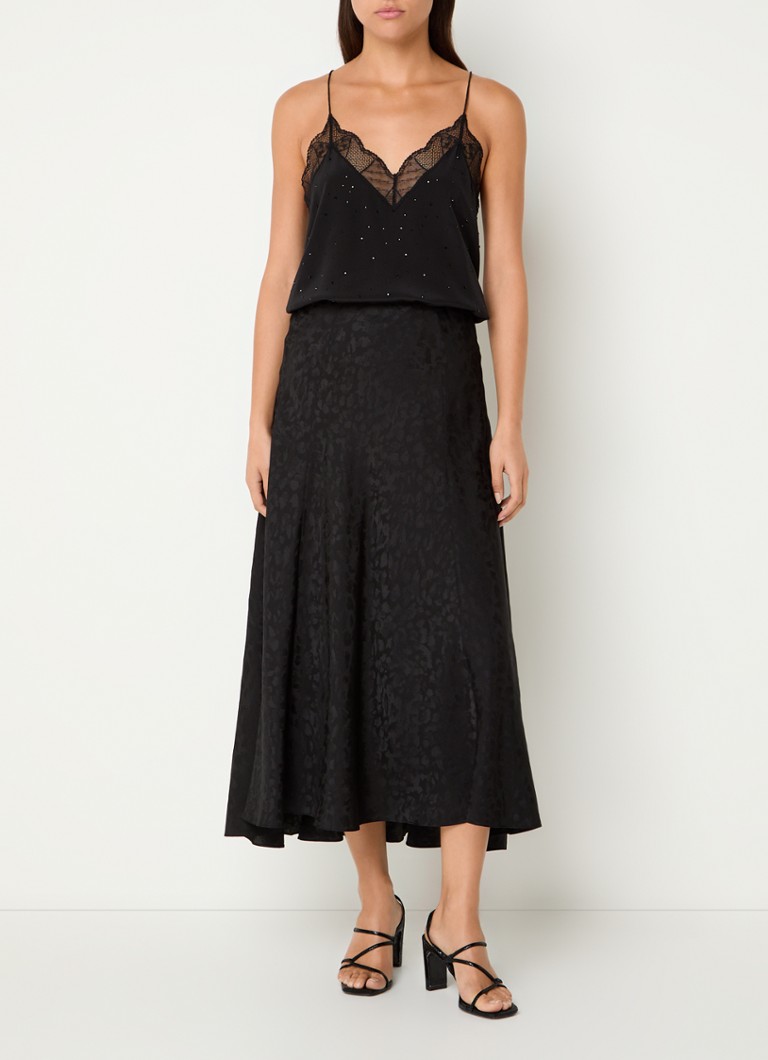 Zadig&Voltaire Jeanne Seiden-Midirock mit Leopardenmuster