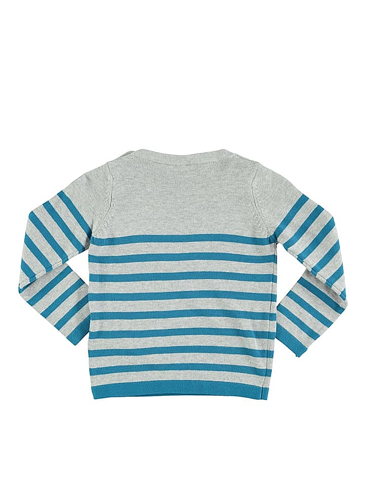Lilou Secret Pullover in Grau/ Petrol günstig kaufen 116