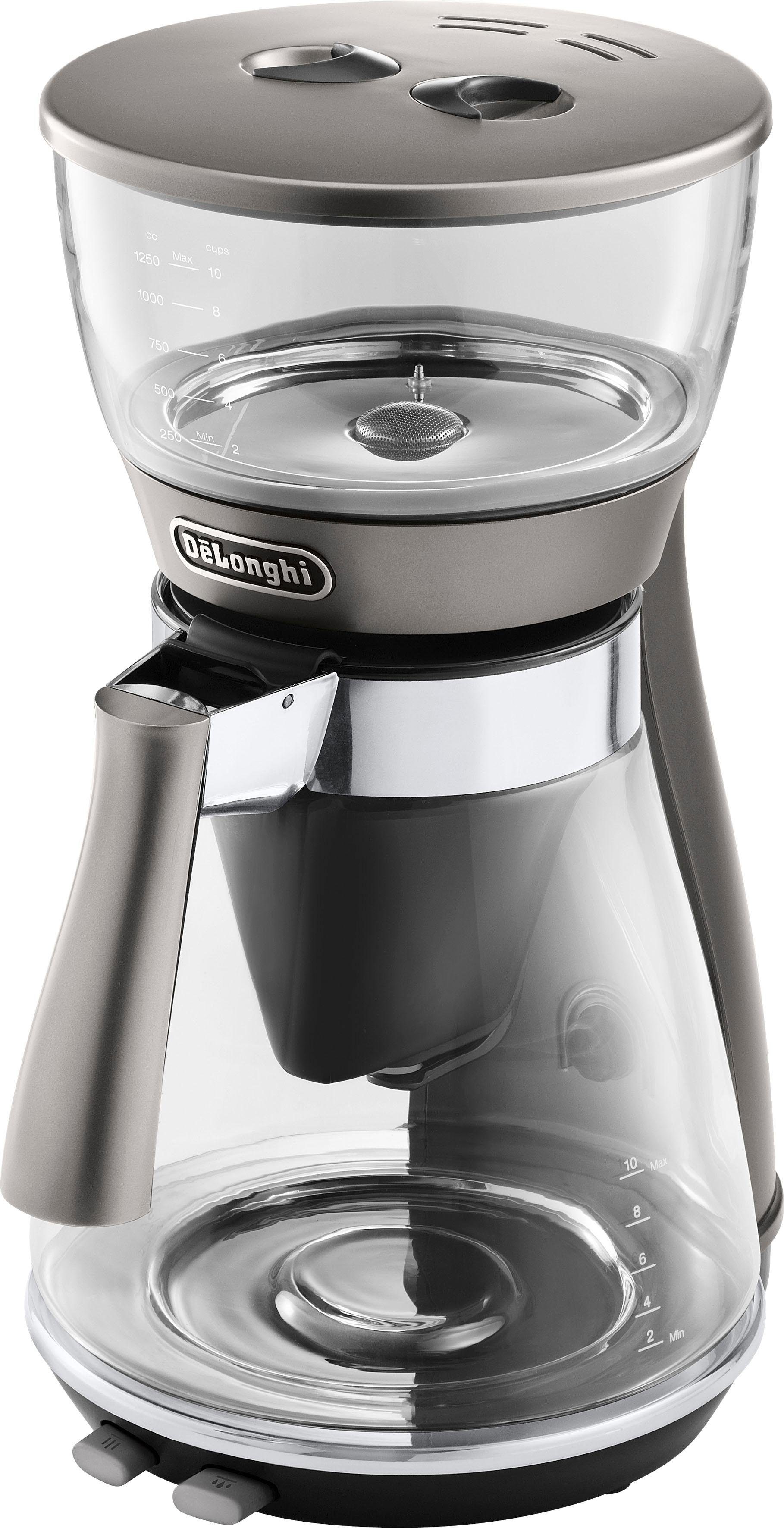 De'Longhi Filterkaffeemaschine Clessidra ICM 17210, 1,25l Kaffeekanne, Papierfilter, nach zertifiziertem ECBE Standard