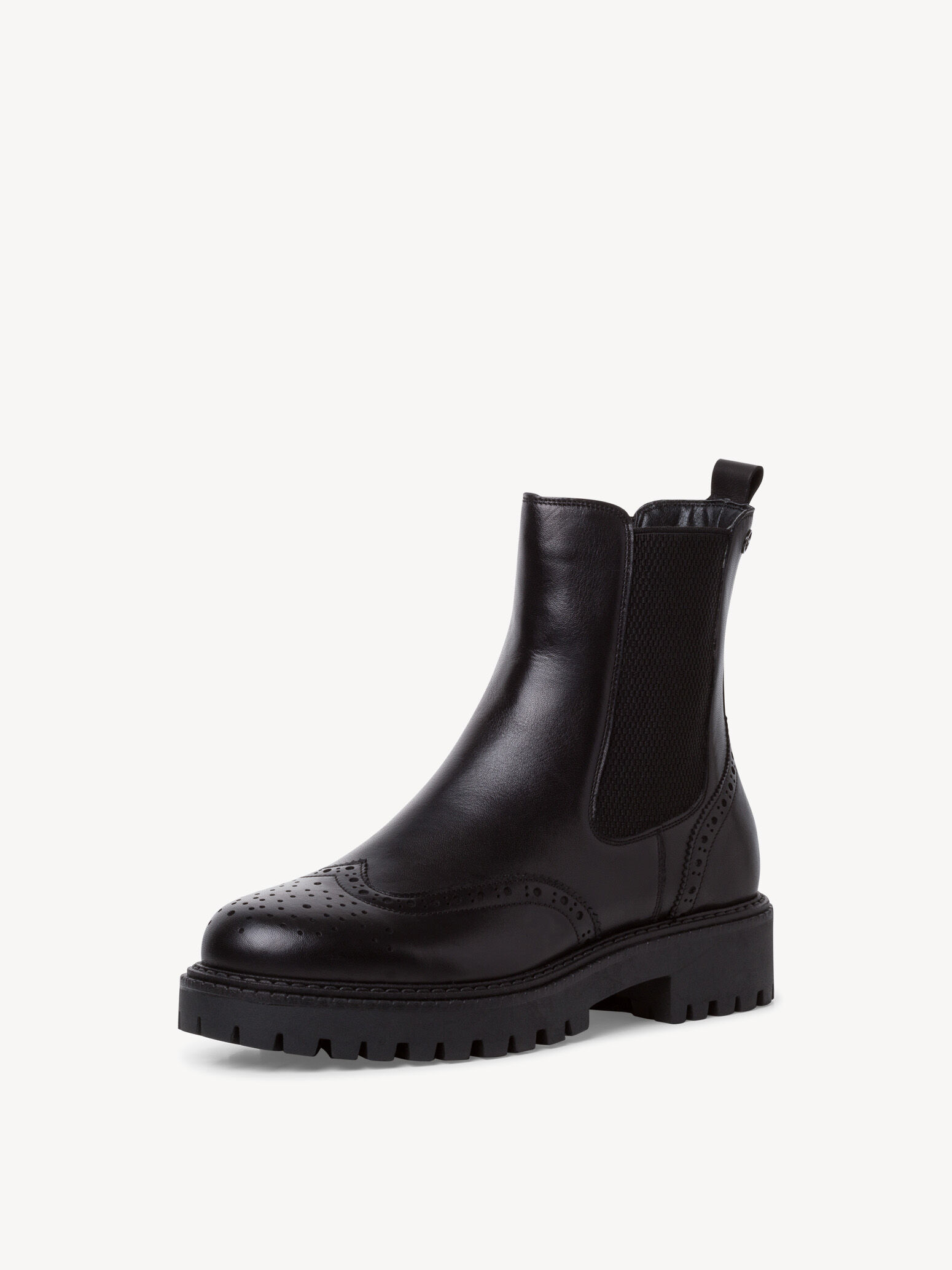Bottine Chelsea en cuir - noir