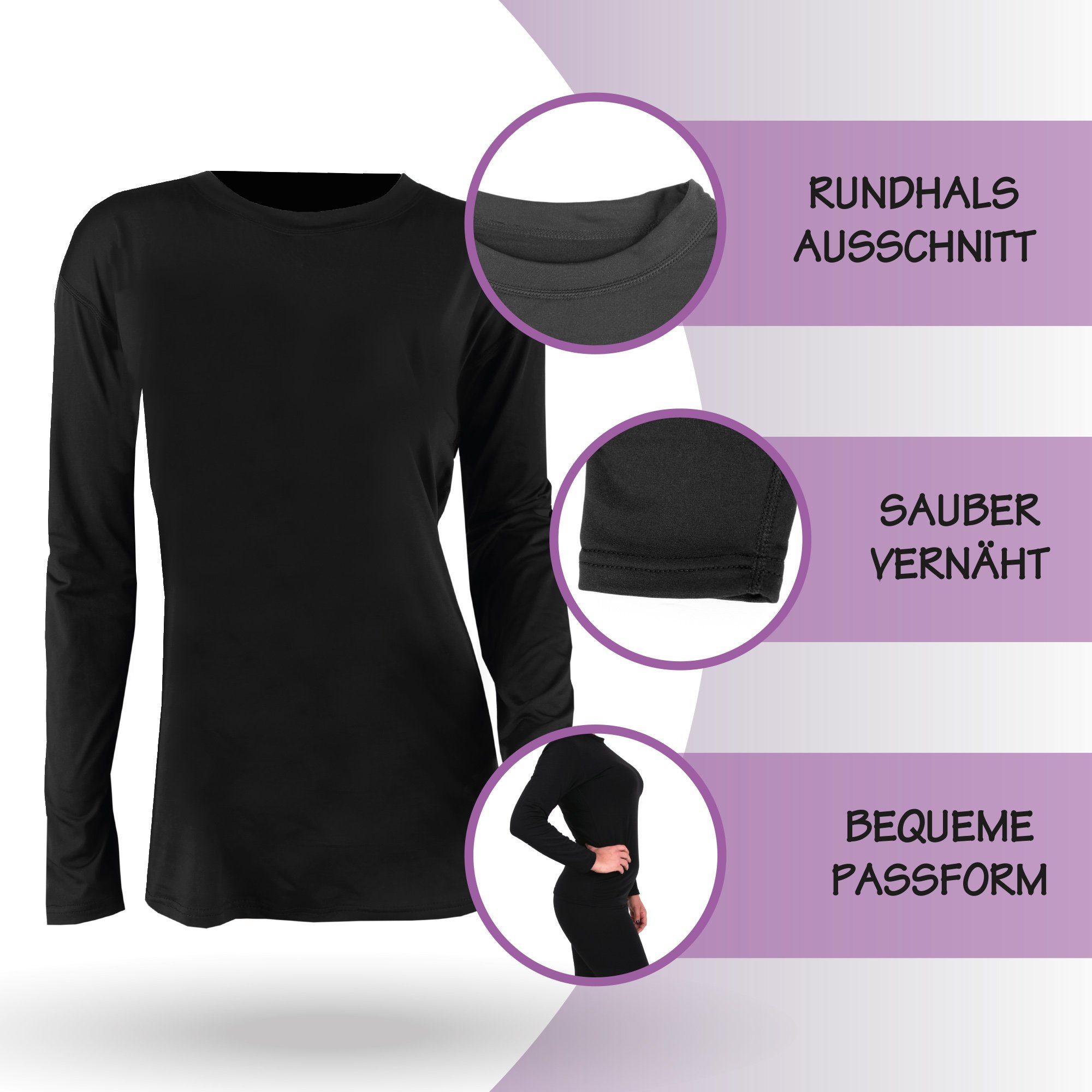 hemmy Fashion Thermounterhemd Thermo Unteremd Damen (1-St) Unterwäsche, weiches Innenfutter Microfleece, Funktionsunterwäsche