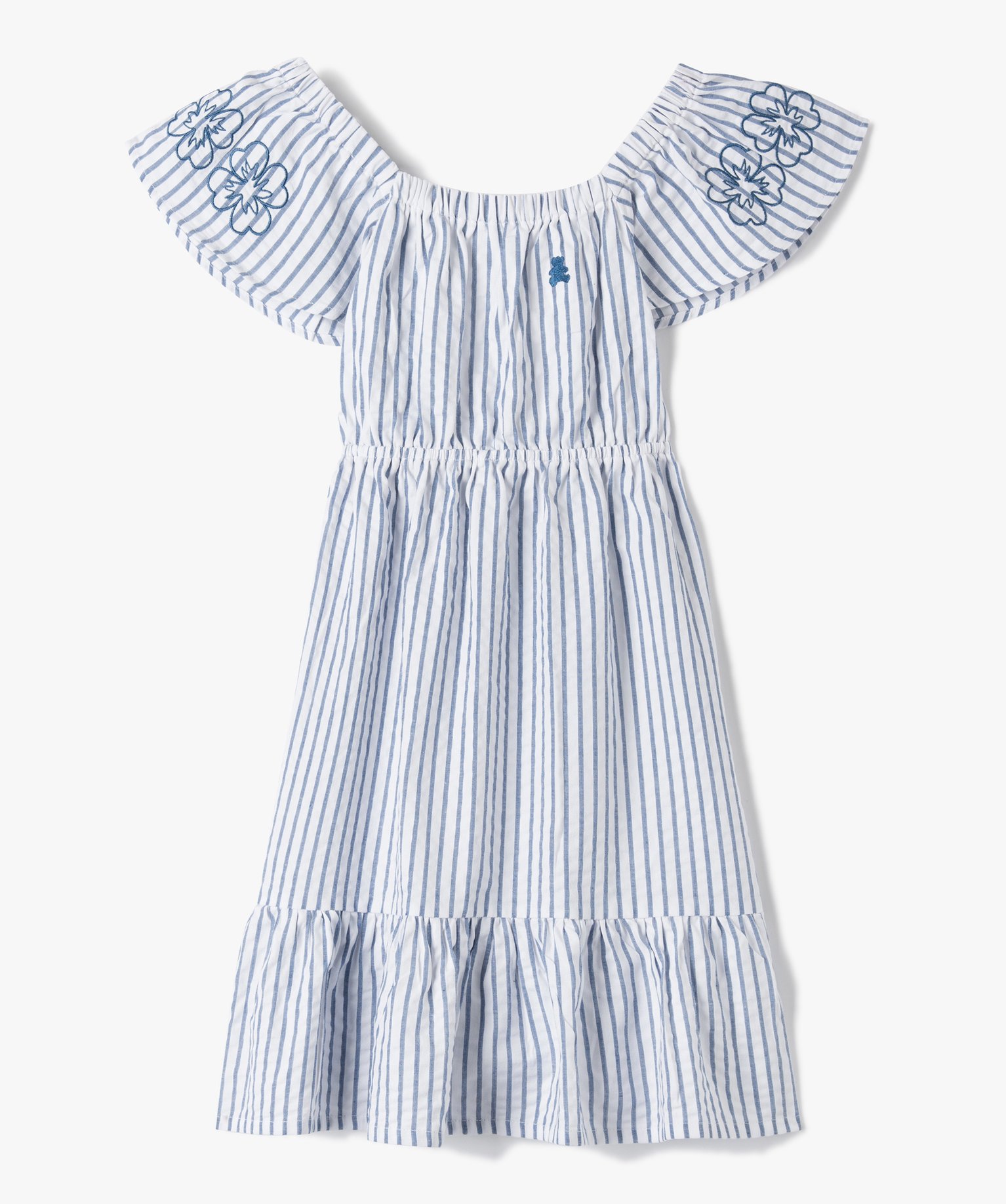 Robe fille à rayures avec volants - LuluCastagnette raye | GEMO