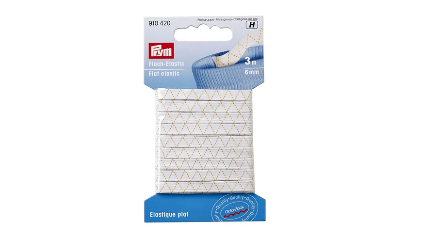 Prym Flach-Elastic 6 mm weiß 3 m