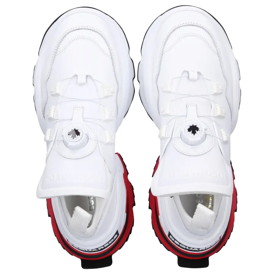 Dsquared2 - Sneaker low THE ROLLING GIANT Kalbsleder Neopren Logo weiß - weiß