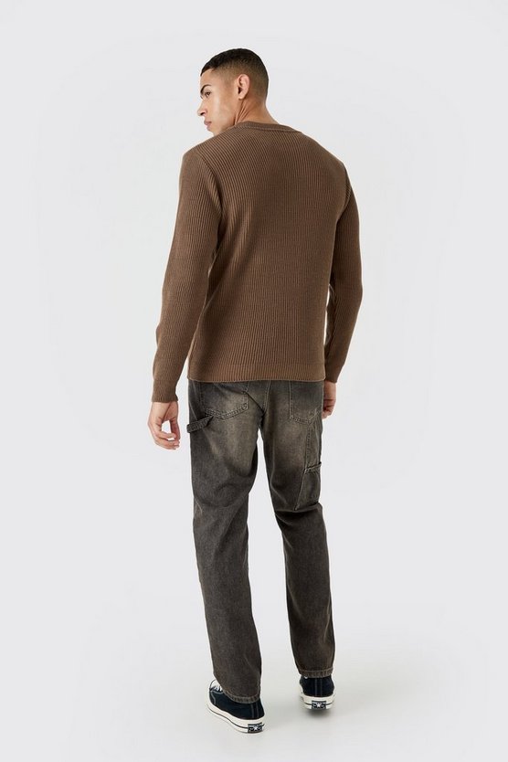 Strickpullover in Waffeloptik